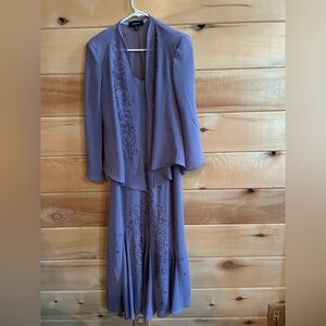 R & M Richard’s Purple Embellished Dress and Jacket  Set size 10